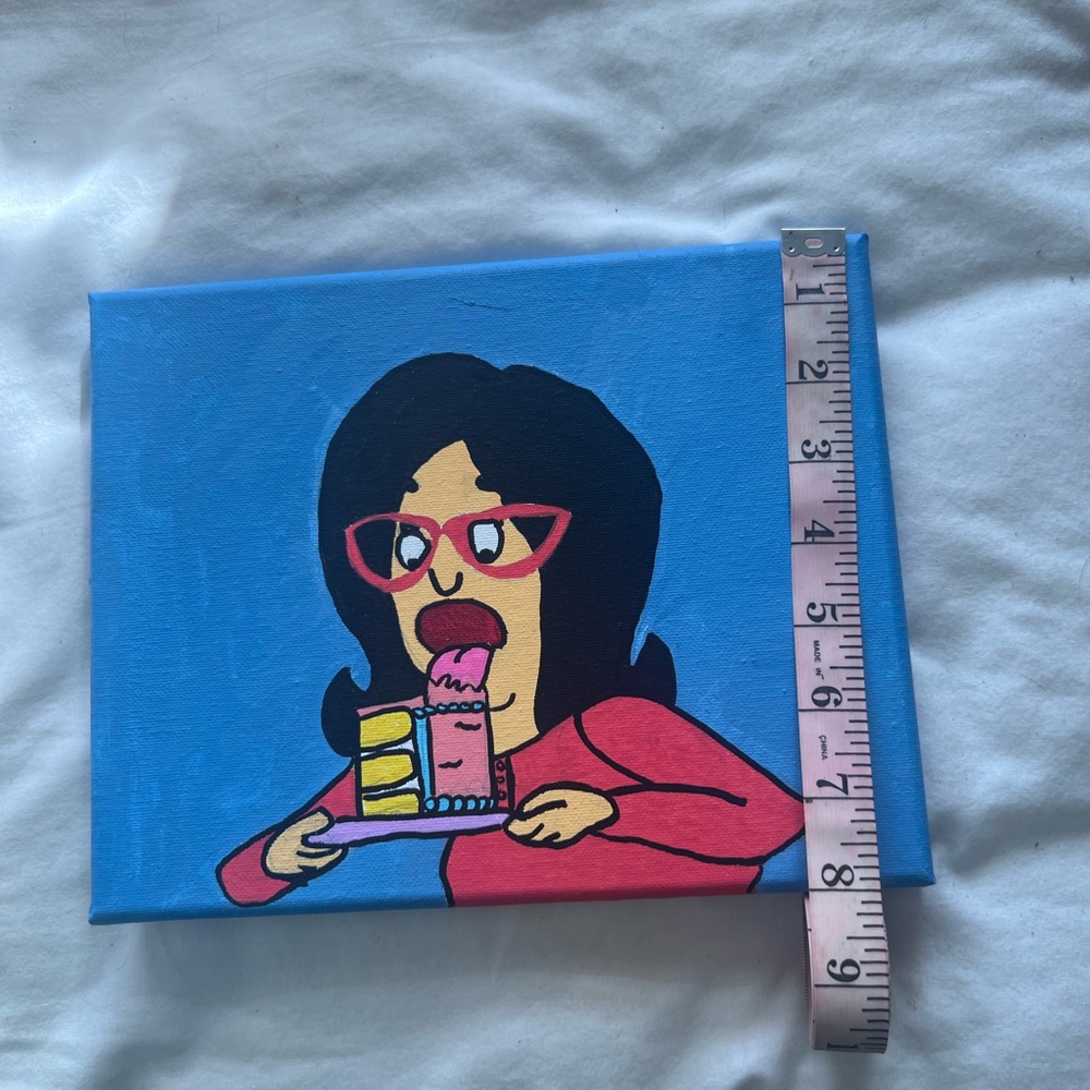 Linda from Bob Burger licking cake painting - Picture 3 of 4